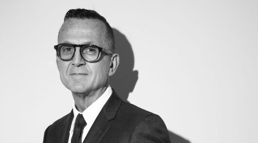 A black-and-white headshot of CFDA president Steve Kolb.