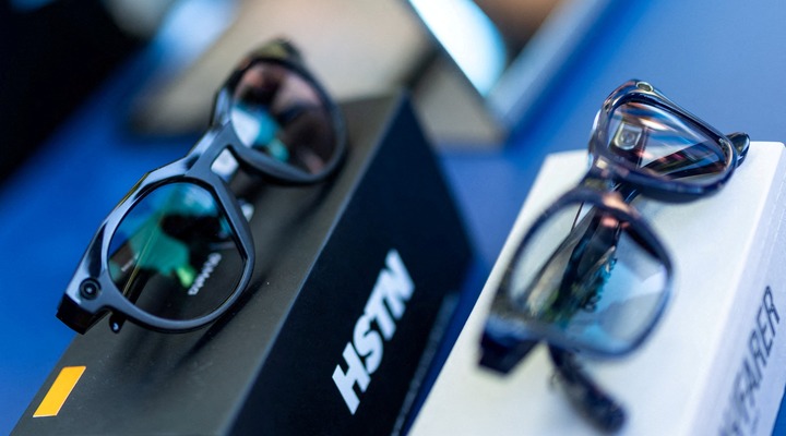 Meta smart glasses on display.