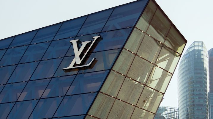 An exterior shot of a Louis Vuitton corporate building.