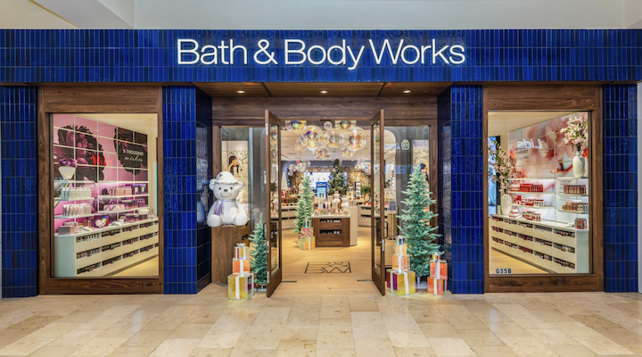An exterior shot of Bath & Body Works new ‘Feel Good’ concept store in North Carolina.